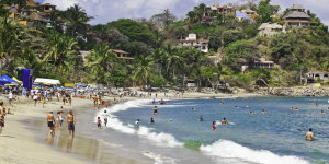 beach scene in sayulita, mexico