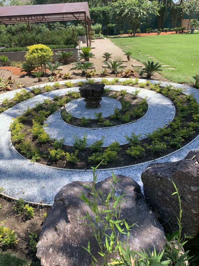 labyrinth of meditation in botanical garden of the boutique hotel Casa Velas