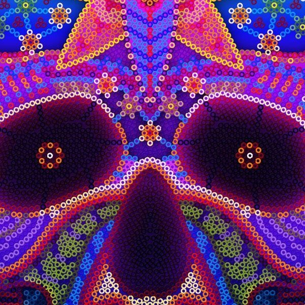 Vibrant colors in Huichol Art in Riviera Nayarit and Puerto Vallarta