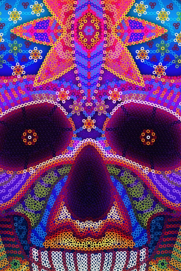 Vibrant colors in Huichol Art in Riviera Nayarit and Puerto Vallarta