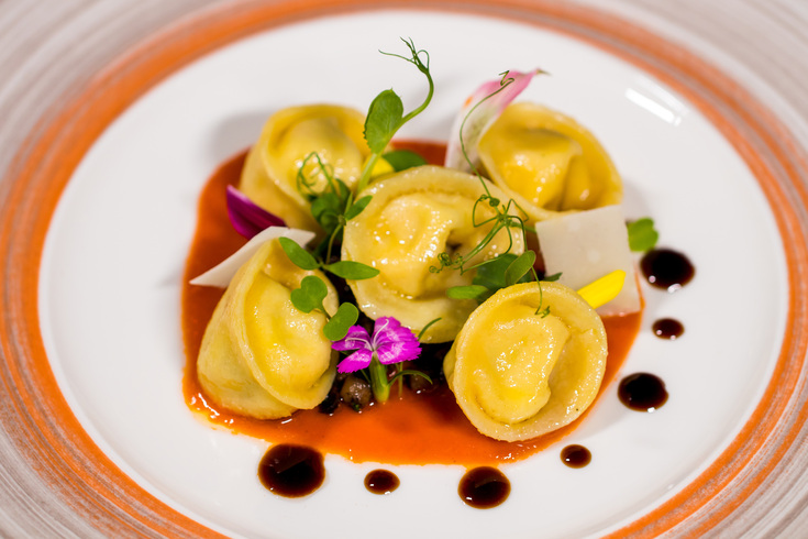 Gourmet meal tortellini ricotta served at Lucca Restaurant in Grand Velas Riviera Nayarit